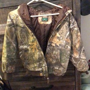 Green camo winter jacket puffy